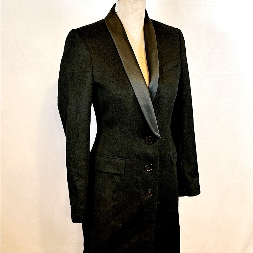 Hugo Boss Cashmere Black Women’s Coat Tuxedo Neckline